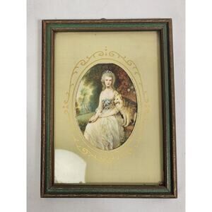 "Mrs. Mary Robinson" Thomas Gainsborough Vintage Framed Print 5"x7"